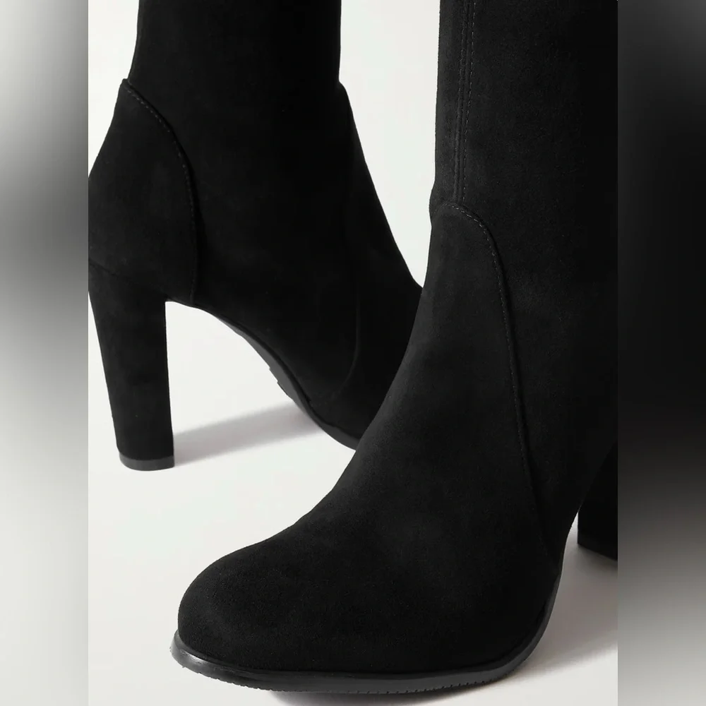 Stuart Weitzman black suede Highland over the knee boots